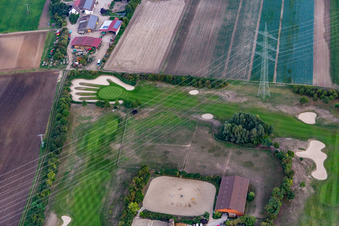 Aerial photograpy of Grounds of the Golf course at Golfpark Biblis-Wattenheim *****GOLF absolute in Wattenheim in the state Hesse, Germany