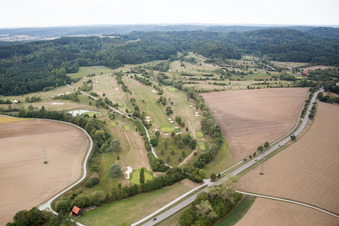 Aerial view of Golf club grounds Schwäbisch Hall in the district Dörrenzimmern in Schwäbisch Hall in the state Baden-Wuerttemberg, Germany