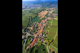 Aerial view of Village view from the east in Niederhorbach in the state Rhineland-Palatinate, Germany