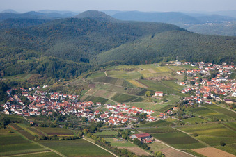 Oblique view of District Gleishorbach in Gleiszellen-Gleishorbach in the state Rhineland-Palatinate, Germany