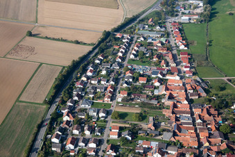 District Kapellen in Kapellen-Drusweiler in the state Rhineland-Palatinate, Germany from the drone perspective