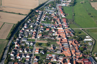 District Kapellen in Kapellen-Drusweiler in the state Rhineland-Palatinate, Germany from a drone