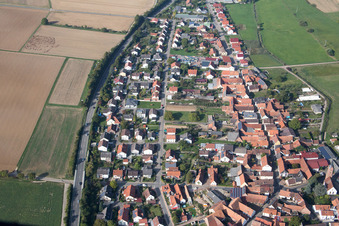 District Kapellen in Kapellen-Drusweiler in the state Rhineland-Palatinate, Germany seen from a drone
