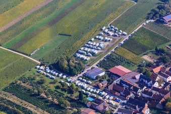 Aerial photograpy of Motorhome parking space Geiger Dierbach in Dierbach in the state Rhineland-Palatinate, Germany