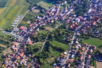 Village overview from the west in Dierbach in the state Rhineland-Palatinate, Germany