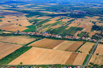 Village overview from the south in Vollmersweiler in the state Rhineland-Palatinate, Germany