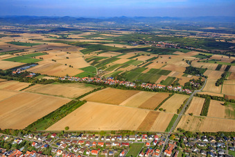 Aerial view of Village overview from the south in Vollmersweiler in the state Rhineland-Palatinate, Germany