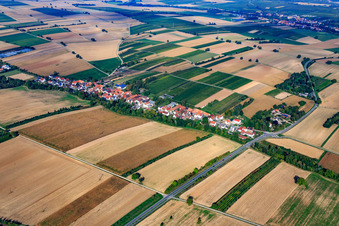 Aerial photograpy of Village overview from the southeast in Vollmersweiler in the state Rhineland-Palatinate, Germany