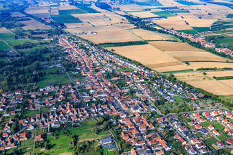 Main Street from the east in the district Schaidt in Wörth am Rhein in the state Rhineland-Palatinate, Germany