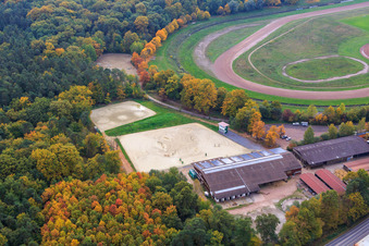 Aerial view of Racing and Riding Club Herxheim eV in Herxheim bei Landau in the state Rhineland-Palatinate, Germany
