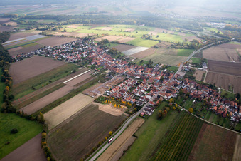 Oblique view of Erlenbach bei Kandel in the state Rhineland-Palatinate, Germany