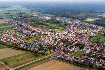 Town View of the streets and houses of the residential areas in the district Schaidt in Woerth am Rhein in the state Rhineland-Palatinate, Germany