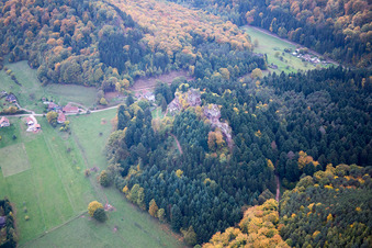Bird's eye view of Windstein in the state Bas-Rhin, France