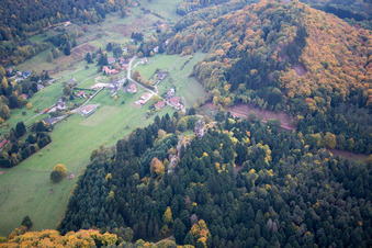Windstein in the state Bas-Rhin, France viewn from the air
