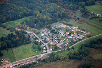 Dambach in the state Bas-Rhin, France from above