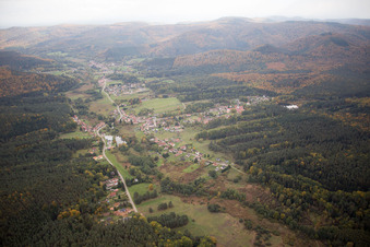 Bird's eye view of Dambach in the state Bas-Rhin, France