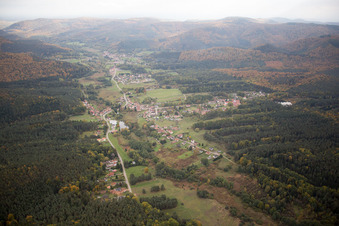 Dambach in the state Bas-Rhin, France viewn from the air