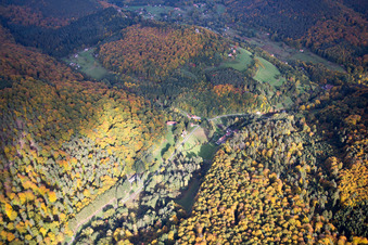 Windstein in the state Bas-Rhin, France seen from a drone