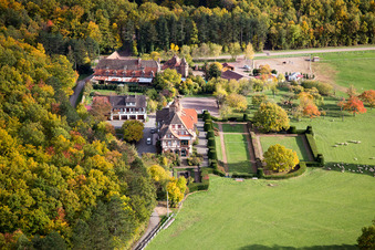 Aerial view of Center rencontre Albert Schweitzer in Niederbronn-les-Bains in the state Bas-Rhin, France