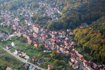 Aerial photograpy of Offwiller in the state Bas-Rhin, France