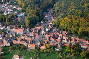 Oblique view of Offwiller in the state Bas-Rhin, France