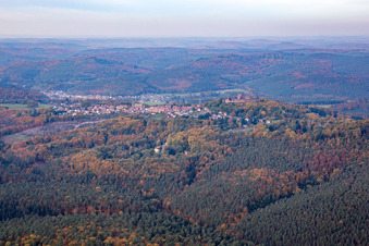 Lichtenberg in the state Bas-Rhin, France from above