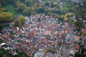 Bird's eye view of Reichshoffen in the state Bas-Rhin, France