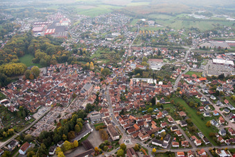 Reichshoffen in the state Bas-Rhin, France viewn from the air