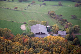 Niederbronn-les-Bains in the state Bas-Rhin, France seen from above