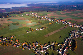 Aerial view of District Würzberg in Michelstadt in the state Hesse, Germany