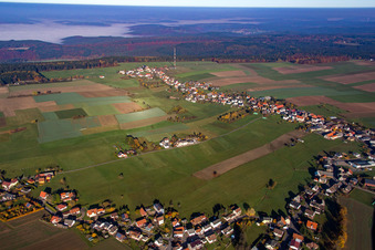 Aerial photograpy of District Würzberg in Michelstadt in the state Hesse, Germany
