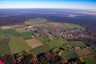 Aerial photograpy of District Vielbrunn in Michelstadt in the state Hesse, Germany