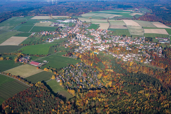 Oblique view of District Vielbrunn in Michelstadt in the state Hesse, Germany