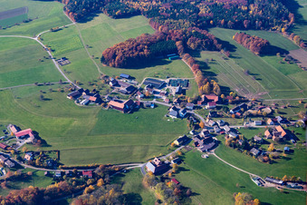 District Breitenbuch in Kirchzell in the state Bavaria, Germany from above