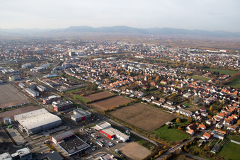 Drone image of District Queichheim in Landau in der Pfalz in the state Rhineland-Palatinate, Germany