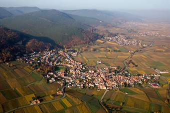 Village - view on the edge of wine yards in Frankweiler in the state Rhineland-Palatinate, Germany