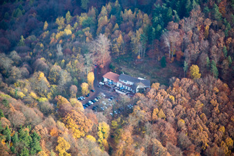 Aerial view of Barbarossa in the district Bindersbach in Annweiler am Trifels in the state Rhineland-Palatinate, Germany