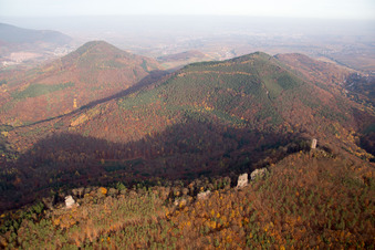Castle ruins Anebos Jungturm and Scharfenberg in Leinsweiler in the state Rhineland-Palatinate, Germany