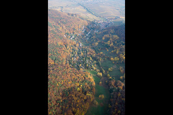 Oblique view of Birnbachtal in Leinsweiler in the state Rhineland-Palatinate, Germany