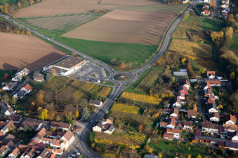 Bird's eye view of District Appenhofen in Billigheim-Ingenheim in the state Rhineland-Palatinate, Germany