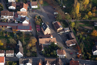 Drone image of District Ingenheim in Billigheim-Ingenheim in the state Rhineland-Palatinate, Germany