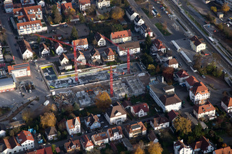 New development area "In the city center" between Bismarck and Gartenstr in Kandel in the state Rhineland-Palatinate, Germany seen from above