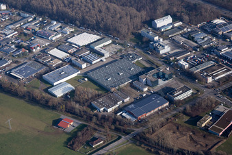Aerial view of At the Roßweid in the district Grötzingen in Karlsruhe in the state Baden-Wuerttemberg, Germany
