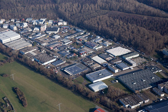Aerial photograpy of At the Roßweid in the district Grötzingen in Karlsruhe in the state Baden-Wuerttemberg, Germany