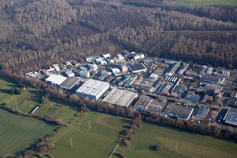At the Roßweid in the district Grötzingen in Karlsruhe in the state Baden-Wuerttemberg, Germany from above