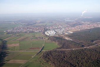 Oblique view of District Graben in Graben-Neudorf in the state Baden-Wuerttemberg, Germany