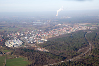 District Graben in Graben-Neudorf in the state Baden-Wuerttemberg, Germany from above