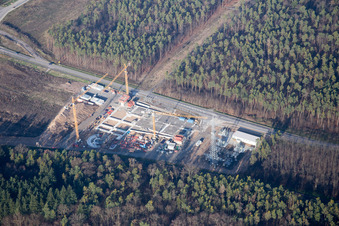 Bird's eye view of District Graben in Graben-Neudorf in the state Baden-Wuerttemberg, Germany