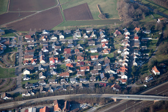District Graben in Graben-Neudorf in the state Baden-Wuerttemberg, Germany viewn from the air