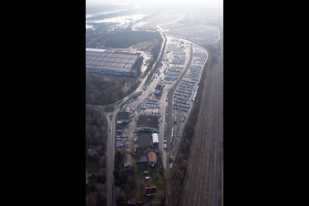 Bird's eye view of Lauterbourg in the state Bas-Rhin, France